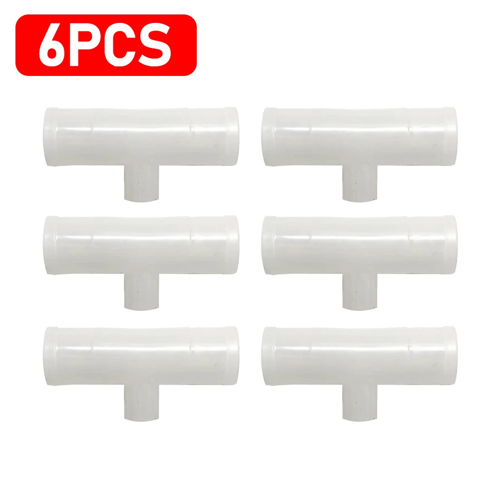 30-6pcs Automatic Chicken Drinker Bowl Bird Water Cups PVC Tee Fittings 20/25mm Plastic Livestock Drinking Feeder Tee Connector