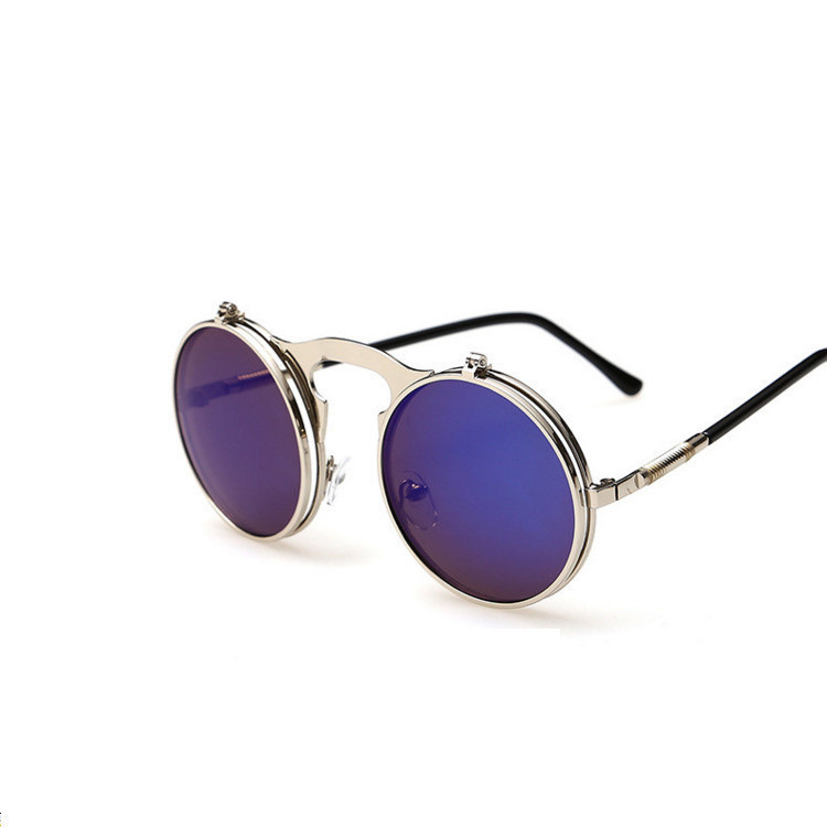 Steampunk Flip-up Round Double Lens Sunglasses
