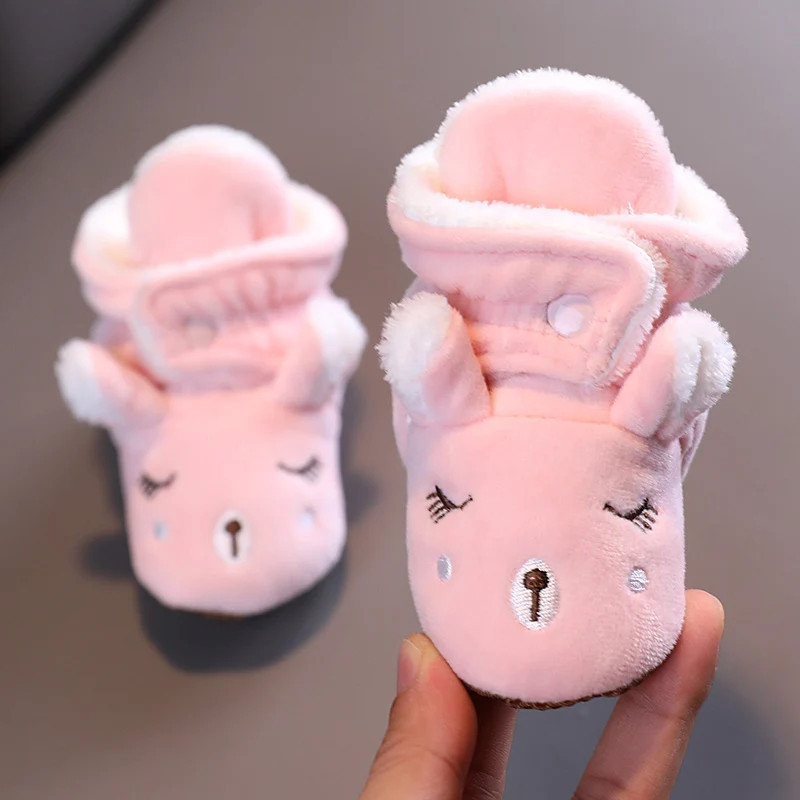 Winter New Cute Cartoon Baby Booties Boy Girl Boots Cotton Soft-sole Non-slip Warm Toddler First Walkers Infant Crib Shoes