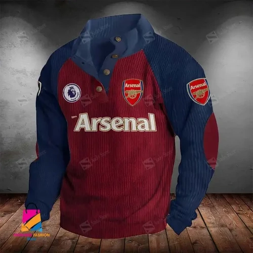Limited Edition - Arsenal F.C. - Men's corduroy colorblock long sleeves - BON4092466