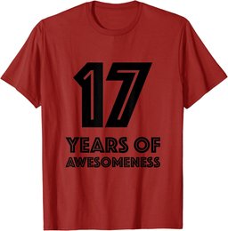 17th Birthday Shirt Gift Age 17 Seventeen Year Old Boy Girl T-Shirt