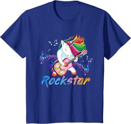 Unicorn Rock star Guitar Rockin' music singer Tee T-Shirt