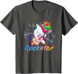Unicorn Rock star Guitar Rockin' music singer Tee T-Shirt