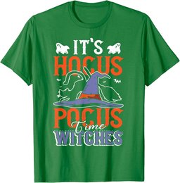 Halloween It's Hocus Pocus Time Witches Girls Ladies Women T-Shirt