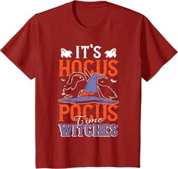 Halloween It's Hocus Pocus Time Witches Girls Ladies Women T-Shirt