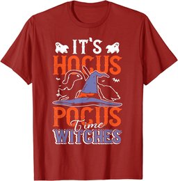 Halloween It's Hocus Pocus Time Witches Girls Ladies Women T-Shirt