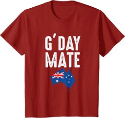 Proud Australian Australia Aussie G'Day Mate Australian Flag T-Shirt