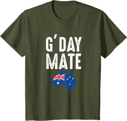 Proud Australian Australia Aussie G'Day Mate Australian Flag T-Shirt