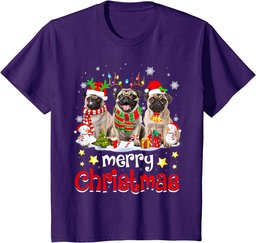 Pug Christmas with Decorations Xmas T-Shirt