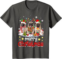 Pug Christmas with Decorations Xmas T-Shirt
