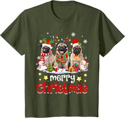 Pug Christmas with Decorations Xmas T-Shirt