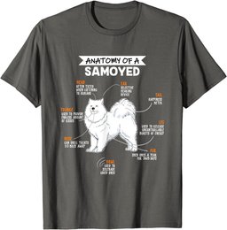 Anatomy Of A Samoyed Dog Funny Dog Lover Gift T-Shirt