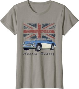 British Classic Sports Car - Austin-Healey with Union Flag T-Shirt