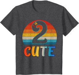Youth Vintage Retro I'm 2 Cute Two Years Old Cool 2nd Birthday T-Shirt