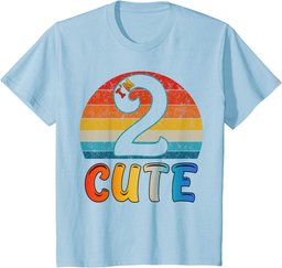 Youth Vintage Retro I'm 2 Cute Two Years Old Cool 2nd Birthday T-Shirt