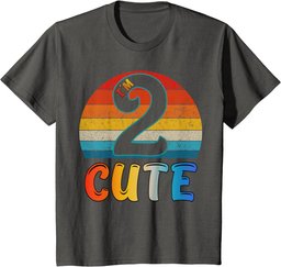 Youth Vintage Retro I'm 2 Cute Two Years Old Cool 2nd Birthday T-Shirt