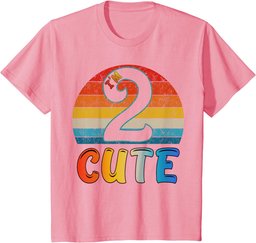 Youth Vintage Retro I'm 2 Cute Two Years Old Cool 2nd Birthday T-Shirt