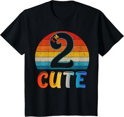 Youth Vintage Retro I'm 2 Cute Two Years Old Cool 2nd Birthday T-Shirt