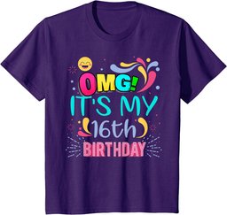 OMG It's My 16th Birthday Gift for 16 Years Old Birthday T-Shirt