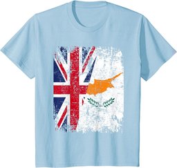 CYPRUS Half BRITAIN UK Friendship Flag CYPRIOT T-Shirt