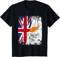 CYPRUS Half BRITAIN UK Friendship Flag CYPRIOT T-Shirt