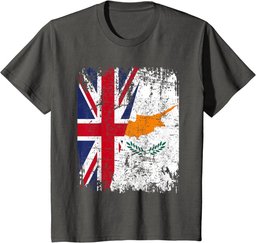 CYPRUS Half BRITAIN UK Friendship Flag CYPRIOT T-Shirt