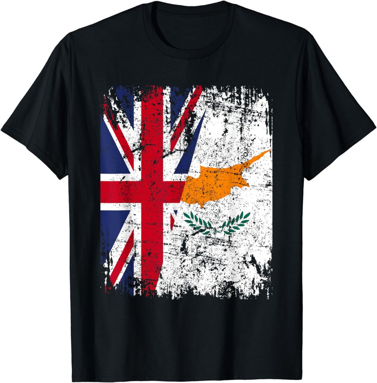 CYPRUS Half BRITAIN UK Friendship Flag CYPRIOT T-Shirt