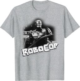 RoboCop Photograph Slanted Logo Portrait T-Shirt