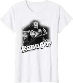 RoboCop Photograph Slanted Logo Portrait T-Shirt