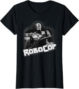 RoboCop Photograph Slanted Logo Portrait T-Shirt