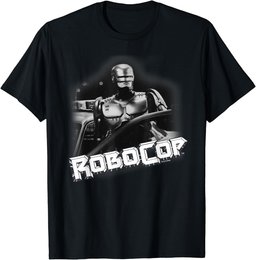 RoboCop Photograph Slanted Logo Portrait T-Shirt