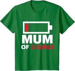 Mum of 3 Girls Gift from Daughter Mothers Day Birthday Women T-Shirt
