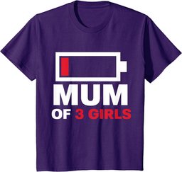 Mum of 3 Girls Gift from Daughter Mothers Day Birthday Women T-Shirt