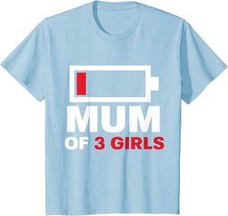 Mum of 3 Girls Gift from Daughter Mothers Day Birthday Women T-Shirt