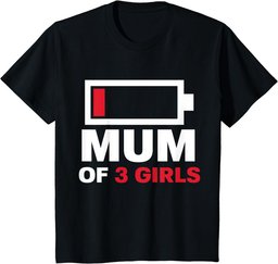 Mum of 3 Girls Gift from Daughter Mothers Day Birthday Women T-Shirt