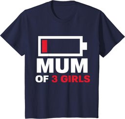 Mum of 3 Girls Gift from Daughter Mothers Day Birthday Women T-Shirt