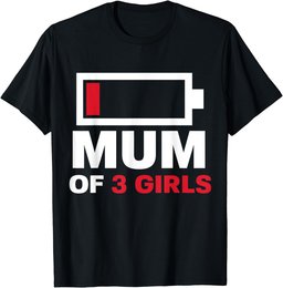 Mum of 3 Girls Gift from Daughter Mothers Day Birthday Women T-Shirt