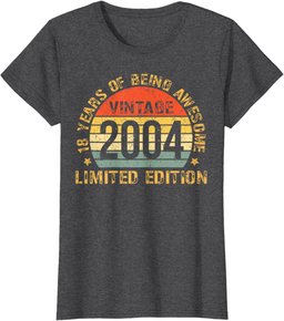 Turning 18 Birthday Decorations Men 18th BDay 2004 Birthday T-Shirt