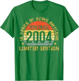 Turning 18 Birthday Decorations Men 18th BDay 2004 Birthday T-Shirt