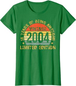Turning 18 Birthday Decorations Men 18th BDay 2004 Birthday T-Shirt