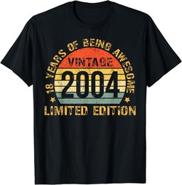 Turning 18 Birthday Decorations Men 18th BDay 2004 Birthday T-Shirt