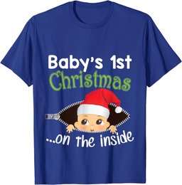 Baby's 1st Christmas On The Inside T-Shirt Pregnancy T-Shirt