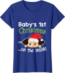 Baby's 1st Christmas On The Inside T-Shirt Pregnancy T-Shirt