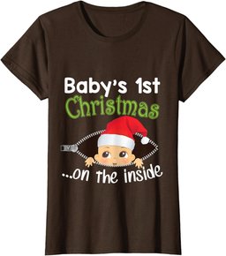 Baby's 1st Christmas On The Inside T-Shirt Pregnancy T-Shirt