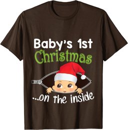 Baby's 1st Christmas On The Inside T-Shirt Pregnancy T-Shirt
