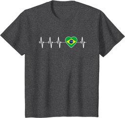 Brazilian Heartbeat I Love Brazil an Heart Flag Gift T-Shirt