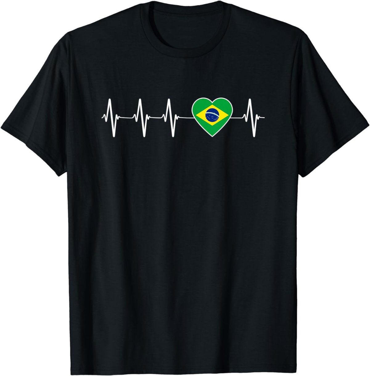 Brazilian Heartbeat I Love Brazil an Heart Flag Gift T-Shirt