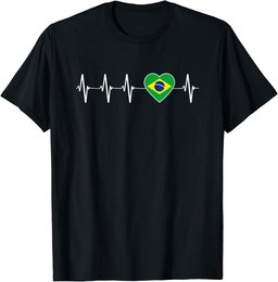 Brazilian Heartbeat I Love Brazil an Heart Flag Gift T-Shirt