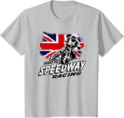 Motorcycle Speedway Racer Union Jack T-shirt Flat Track