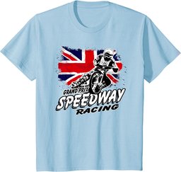 Motorcycle Speedway Racer Union Jack T-shirt Flat Track